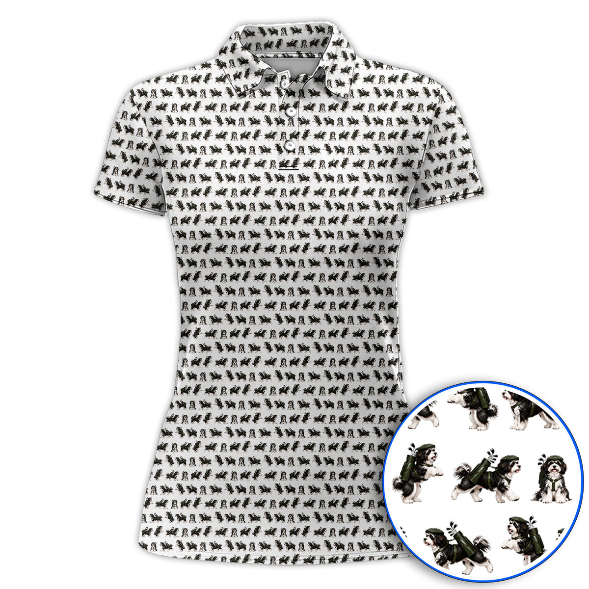 Havanese Pattern Golf Polos, Funny Havanese Golf Shirt, Golf Gift for Golfers