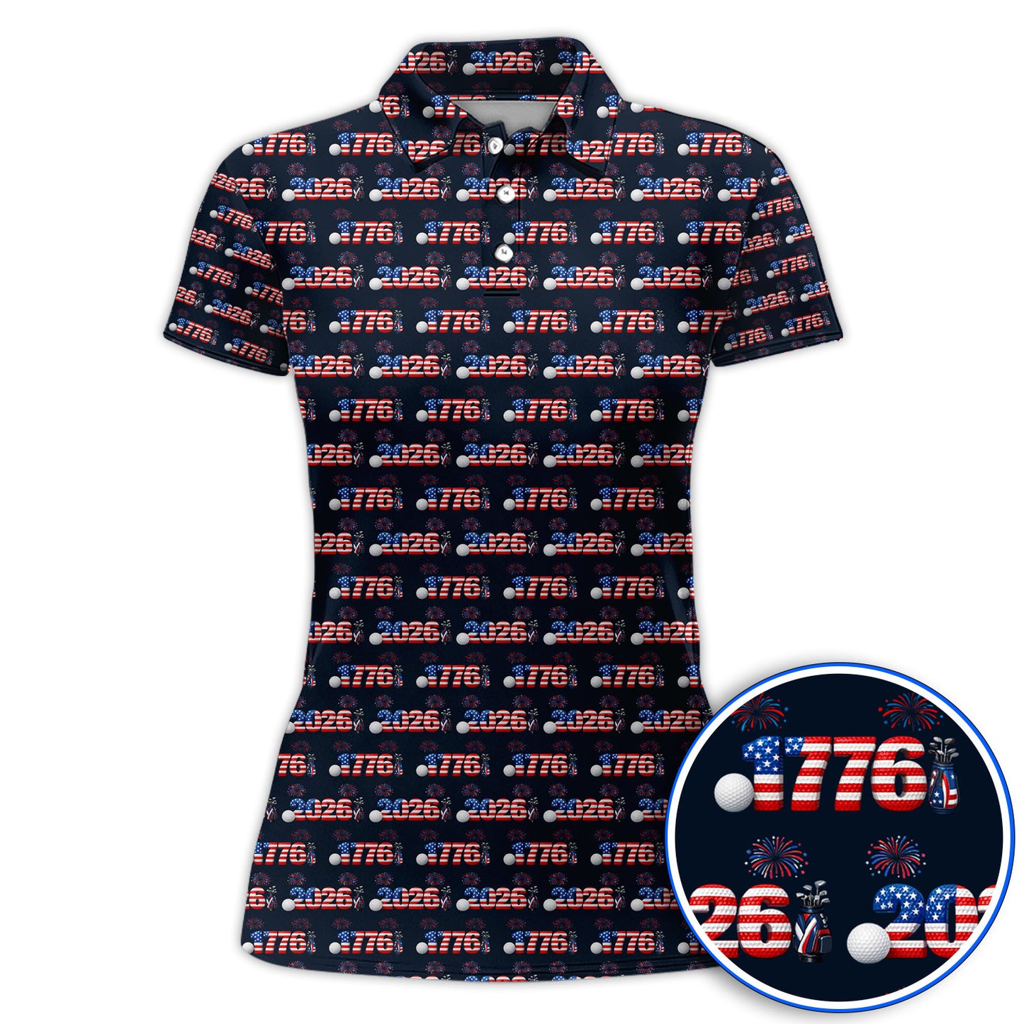 America 250th Anniversary Pattern Golf Polos, Patriotic Independence Day Golf Shirt, Men Golf Gift