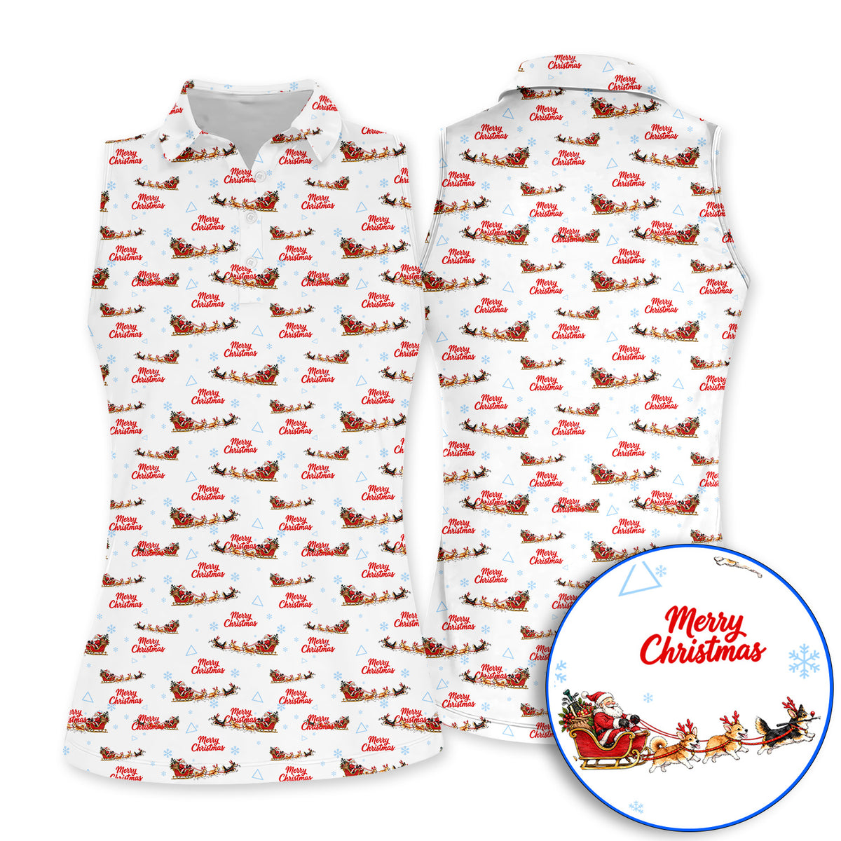 Corgi Christmas Pattern Golf Shirt, Funny Corgi Golf Polos, Xmas Golf Gift For Golfers