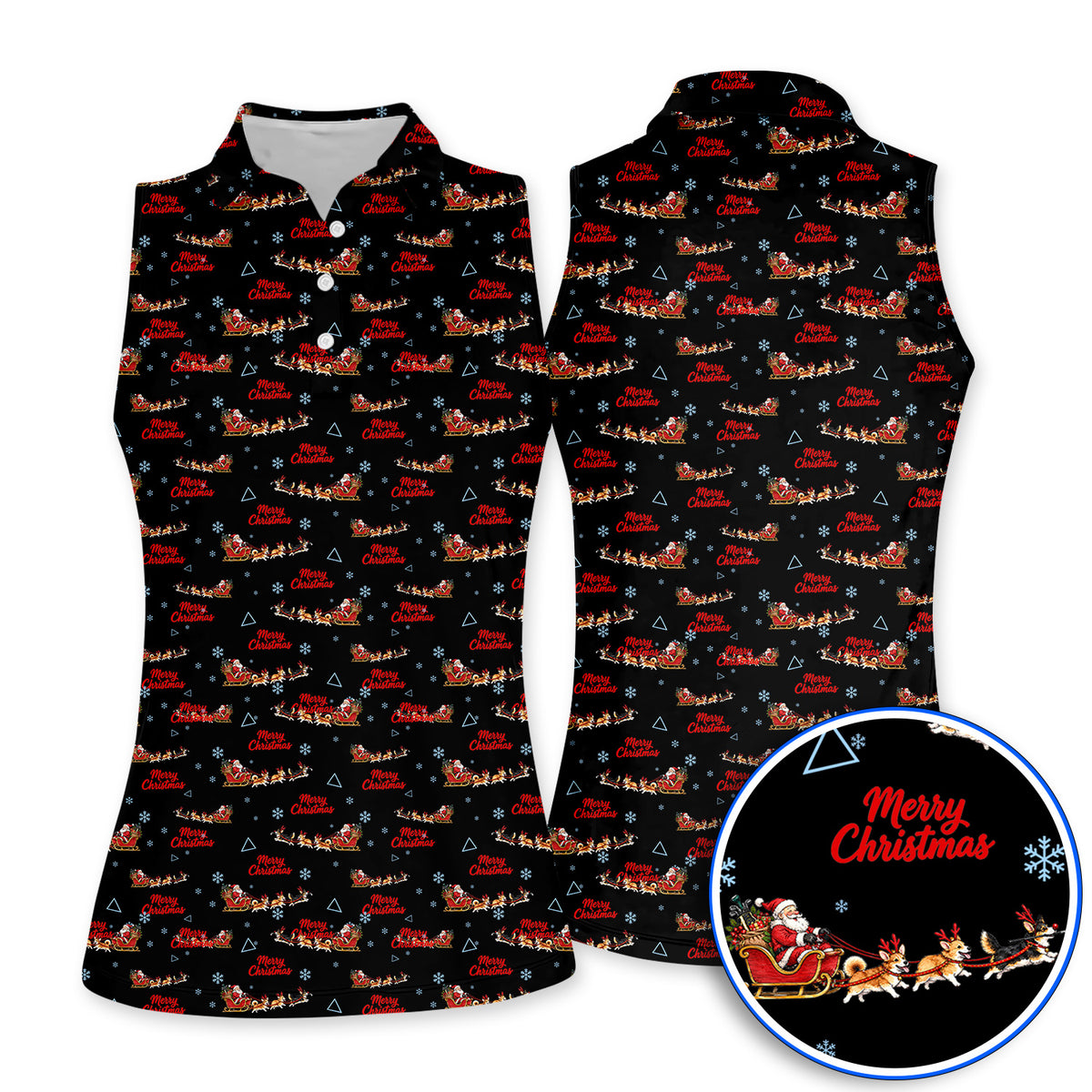 Corgi Christmas Pattern Golf Shirt, Funny Corgi Golf Polos, Xmas Golf Gift For Golfers