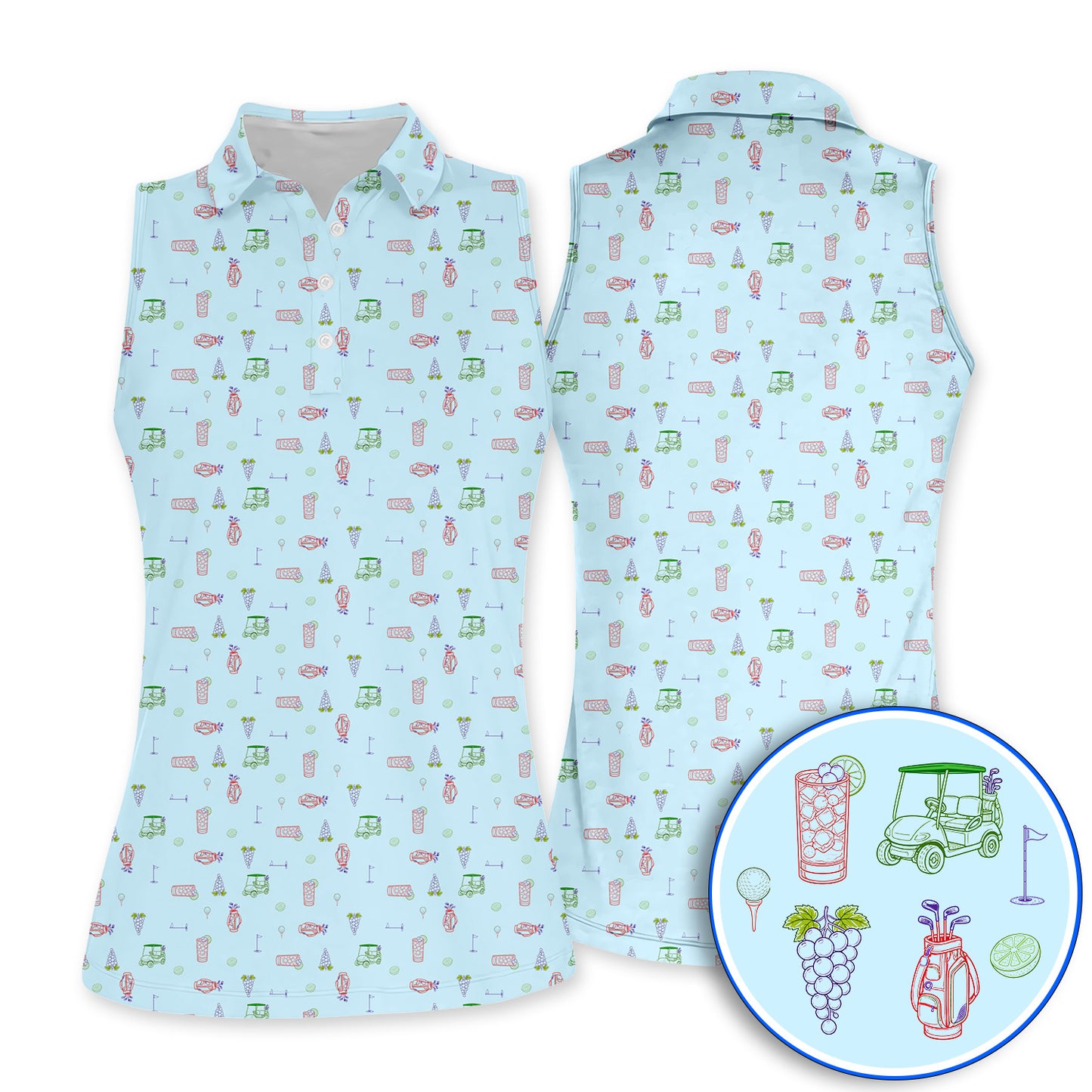 Transfusion Drink Golf Polos, Golf Cocktail Pattern Golf Shirt, Cool Golf Lover Apparel For Golfer
