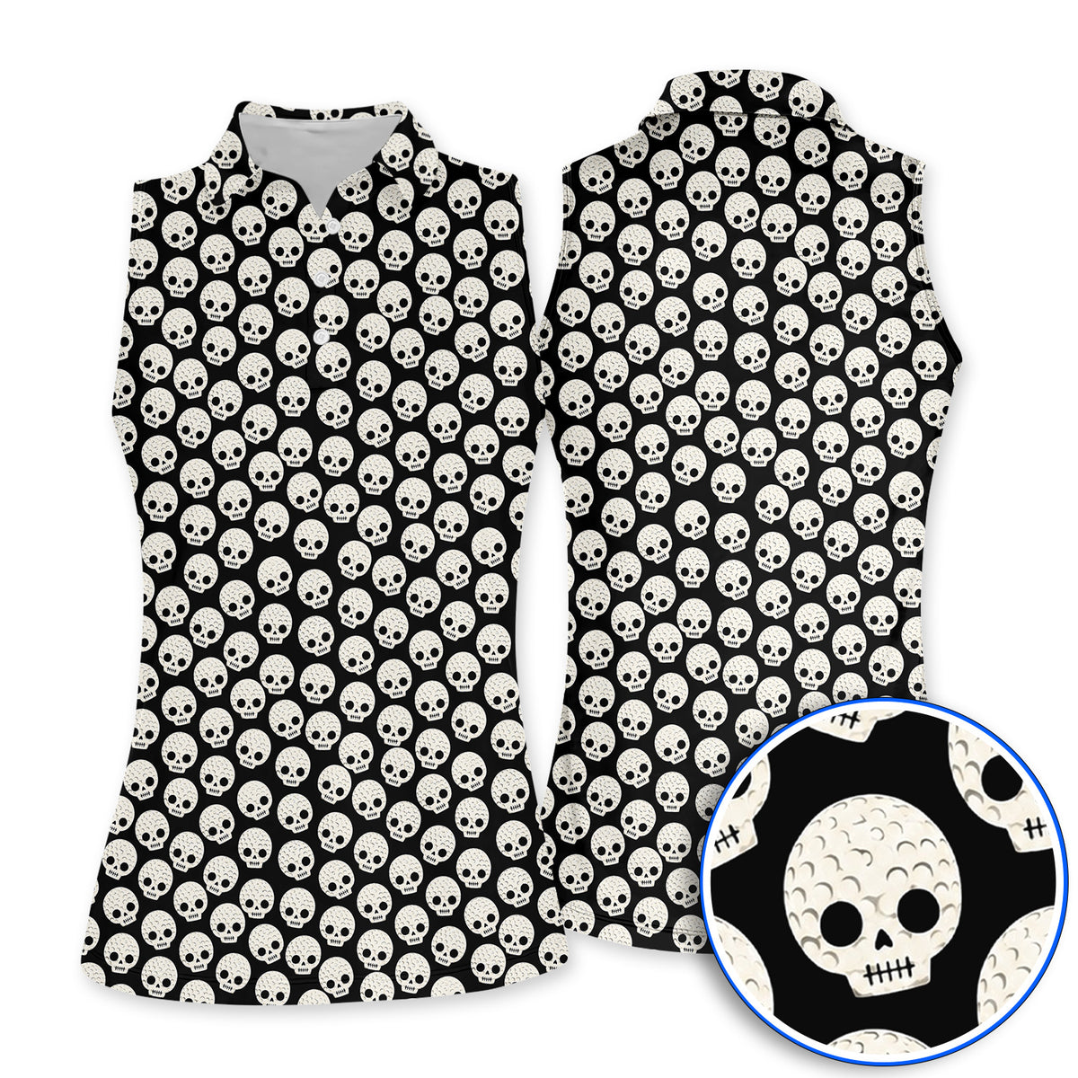 Crazy Skeleton Golf Shirt, Skeleton Pattern Golf Polos, Golf Gift For Golfer