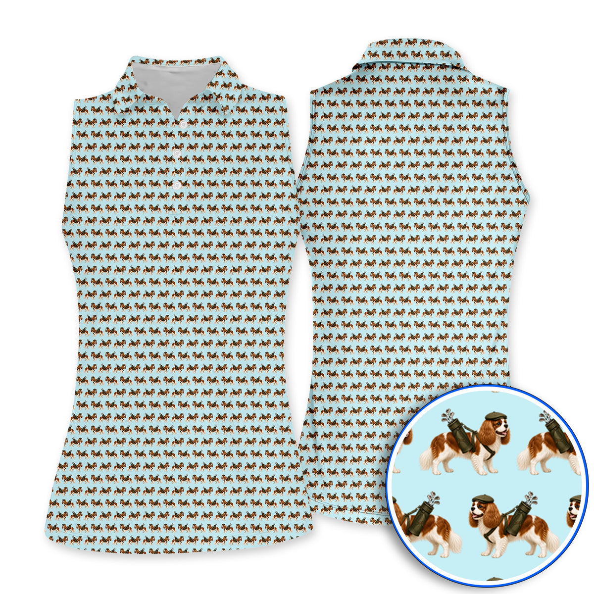 Cavalier King Charles Spaniel Golf Polos, Funny Cavalier Golf Shirt, Golf Gift For Dog Lovers