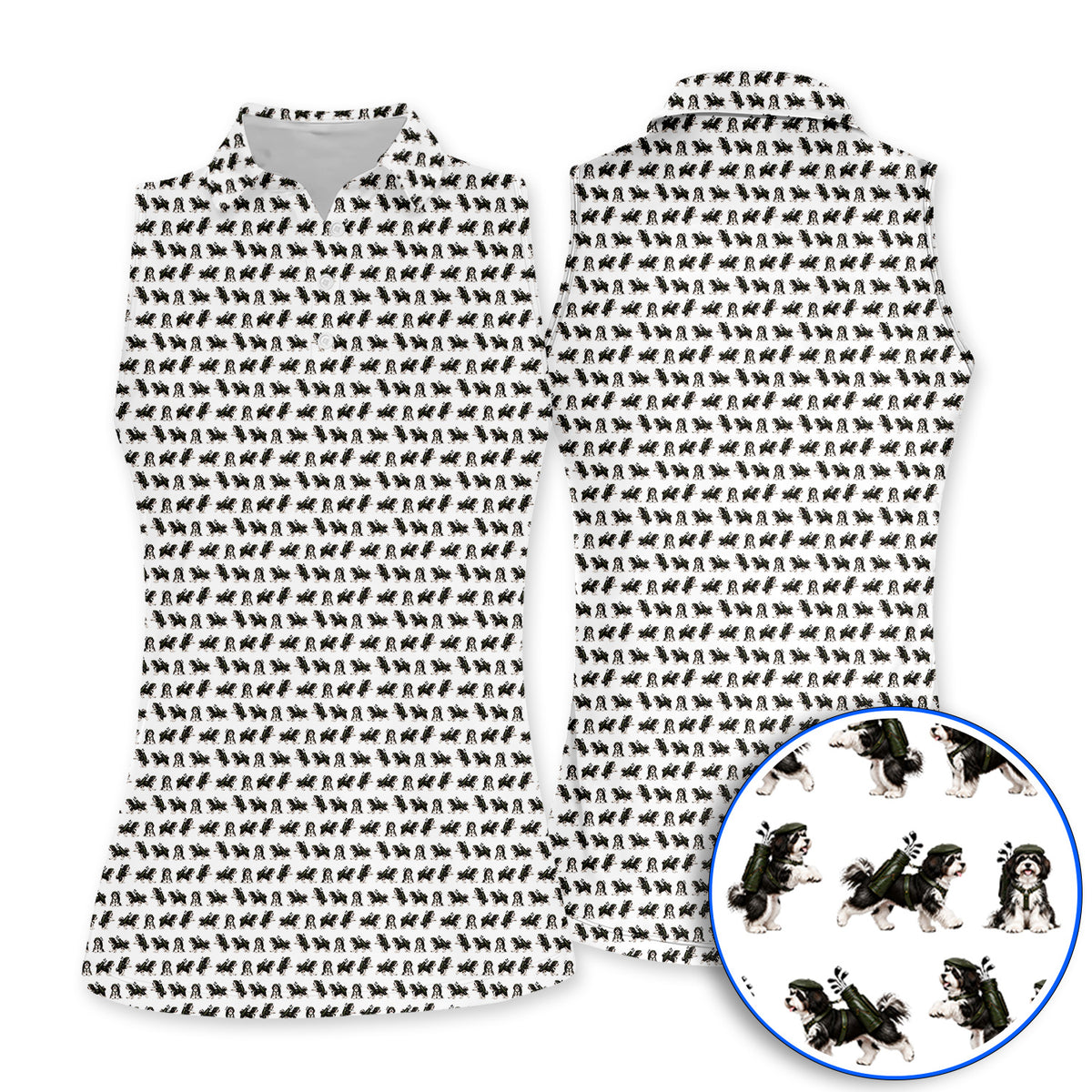 Havanese Pattern Golf Polos, Funny Havanese Golf Shirt, Golf Gift for Golfers