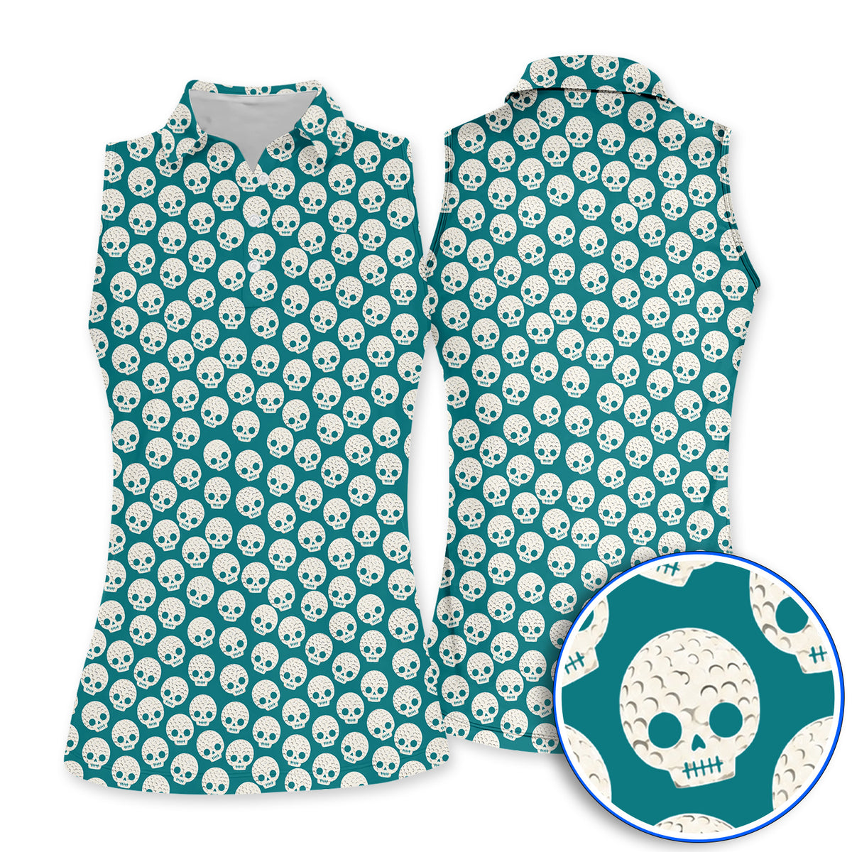 Crazy Skeleton Golf Shirt, Skeleton Pattern Golf Polos, Golf Gift For Golfer