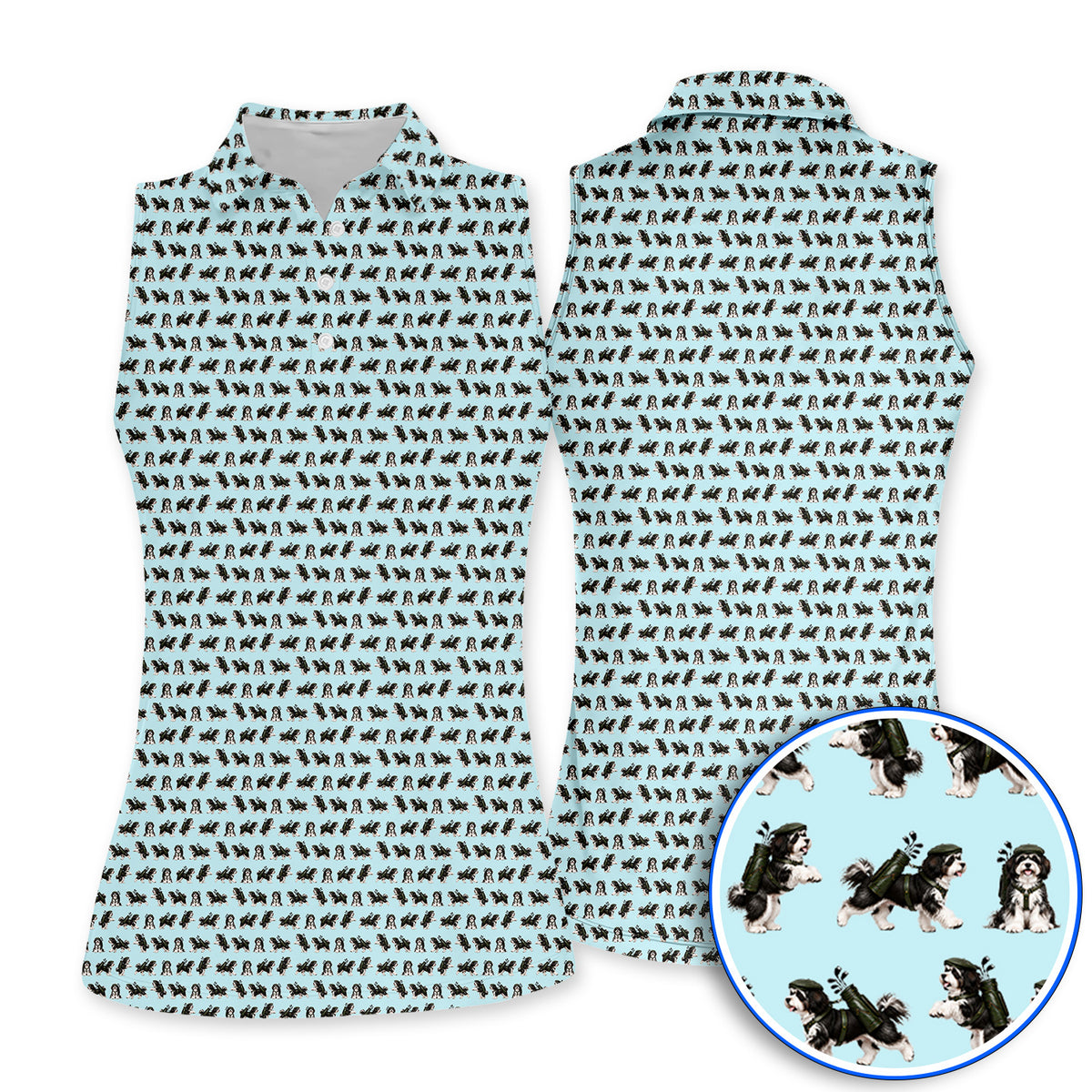 Havanese Pattern Golf Polos, Funny Havanese Golf Shirt, Golf Gift for Golfers