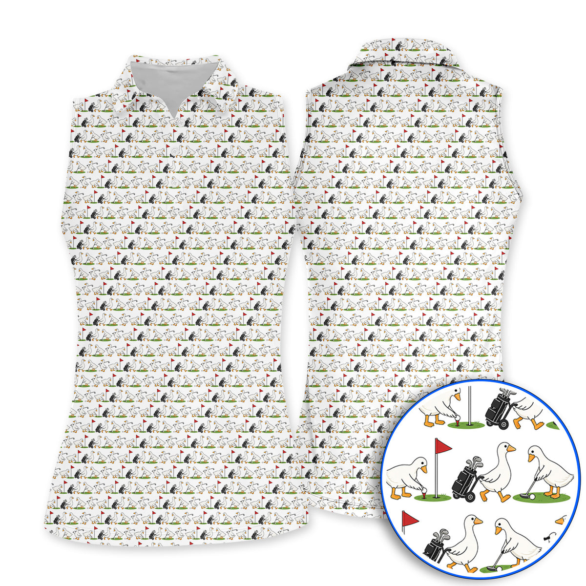 Cute Goose Golf Pattern Polos, Goose Golf Shirt, Crazy Golf Gift for Golfers