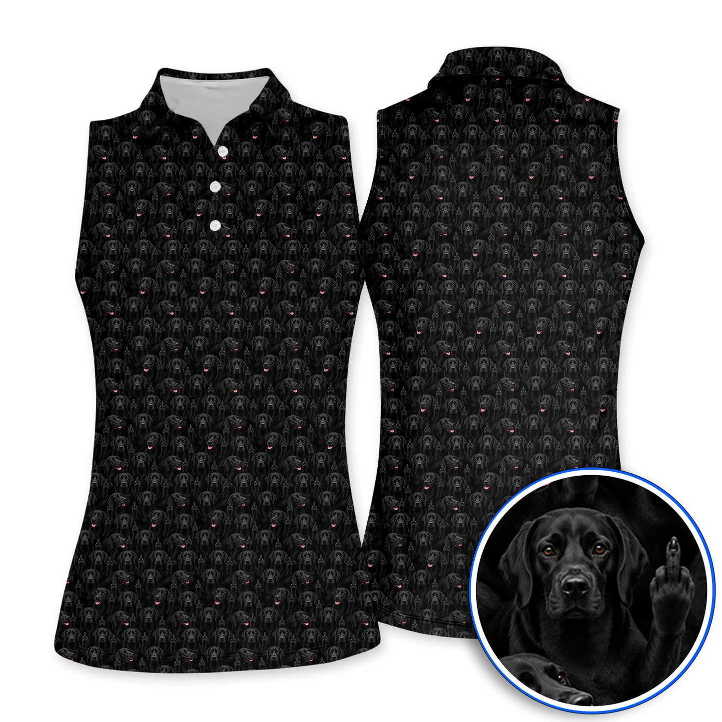 Black Labrador Middle Finger Golf Shirt, Funny Pattern Golf Shirt, Dog Lover Golf Gift