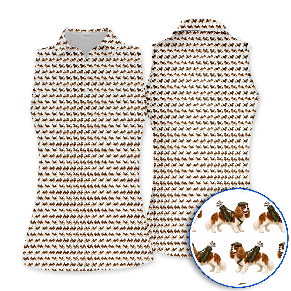 Cavalier King Charles Spaniel Golf Polos, Funny Cavalier Golf Shirt, Golf Gift For Dog Lovers