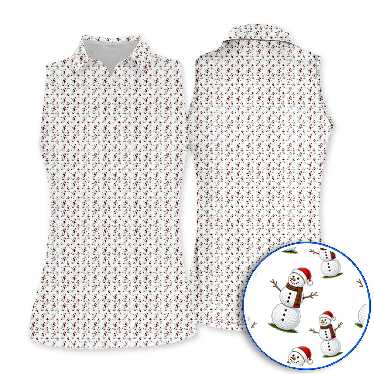 Snowman Christmas Golf Polos, Funny Xmas Golf Shirt, Golf Gift for Golfer